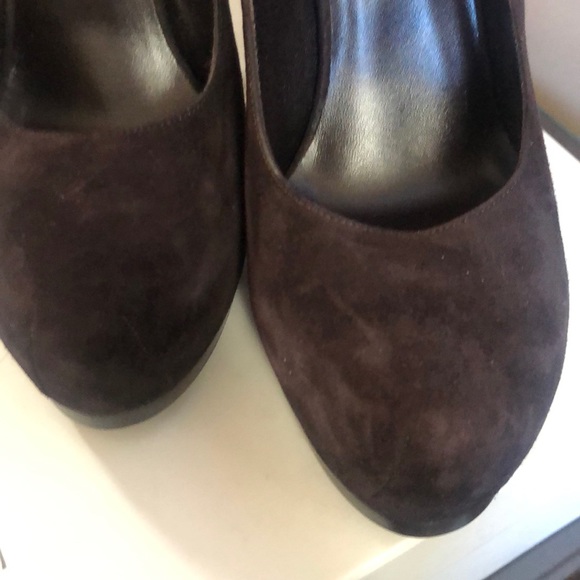 YSL BROWN SUEDE PUMPS - Picture 3 of 7